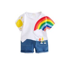 Summer Children Cotton Baby Boys Girls Clothes Printed T Shirts Shorts 2Pcs/sets Infant Kids Fashion Toddler Clothing Tracksuits 2024 - buy cheap