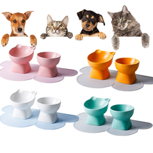 Pet Bowl Cat Ceramics Cute Cervical Health Protective Bowl High Base Water Food Feeder for Puppy Kitten Pet Feeding Cat Bowl 2024 - buy cheap