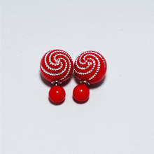 Brincos de pérola em espiral tamanho duplo, moda coreana, bijuteria feminina 2024 - compre barato
