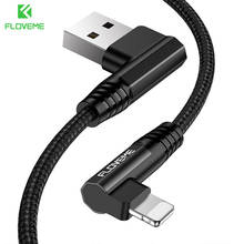 FLOVEME-Cable USB de doble codo de 90 grados, Cable de carga rápida 3A para iPhone 12, 11, XR, 8, Micro USB tipo C, Cable para Xiaomi y Huawei 2024 - compra barato