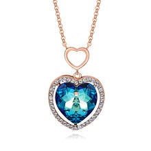 COCOM Romantic Heart of the Ocean Necklace with Blue Austrian Crystals Elegant Women Girls Pendants Female Fashion Show Jewelry 2024 - buy cheap