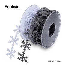 NEW white gray snowflake lace fabric trim ribbon DIY sewing applique Christmas tree gift decor 2.5CM Wide 2024 - buy cheap