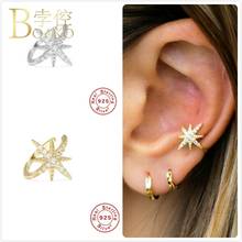 Real 925 Silver Earrings For Women Gold Star Earrings Girl Cartilage No Piercing Earrings Female Zircon Starry Clip aretes Z5 2024 - buy cheap