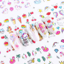 12 Lovely Designs Nail Art Stickers Leaves Cartoon Water Transfer Sliders Watermark Decals Nail Foil DIY Manicure SABN1057-1068 2024 - buy cheap