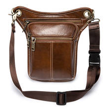 Weysfor Leather  Waist Pack Men Multifunction Casual Sling Shoulder Messenger Bag Fashion Travel Waist Belt Pack Drop Leg Bag 2024 - buy cheap