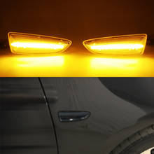 Luz lateral para opel, 1 par de lanternas de sinalização laterais, dinâmicas led, para vauxhall astra j k, sinal de seta 2024 - compre barato