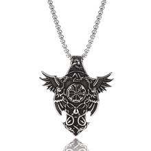 Punk Hip Hop Rock Stainless Steel Norse Vikings Amulet Double Crow Totem Pendant Necklace Fashion Men Jewelry Party Gift GL0021 2024 - buy cheap