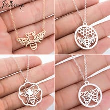 Jisensp Origami Bee Necklace Stainless Steel Butterfly Pendends Necklaces for Women Christmas Accessories Jewelry Ketting Gift 2024 - buy cheap