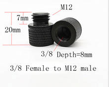 Adaptador de parafuso m12, 2 peças, macho para 1/4 "ou 3/8", fêmea, 2 peças, montagem de câmera e tripé, placa de liberação rápida 2024 - compre barato