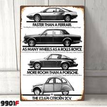 Citroen 2CV Advert Vintage Metal Tin Sign Metal Sign Home Garage Man Cave Pub Bar Wall Decor Wall Poster(20cmx30cm) 2024 - buy cheap