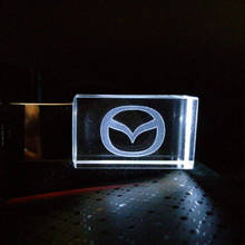 Изготовленный на заказ логотип автомобиля Mazda с украшением в виде кристаллов + металлический USB флеш-накопитель 4GB/8GB/16GB/32GB/64GB 128 Гб внешний накопитель флеш-накопитель u-диск 2024 - купить недорого