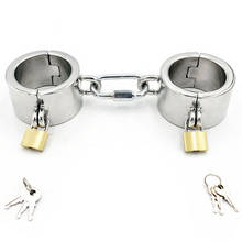 Detachable Lockable Stainless Steel Handcuffs Wrist Restraints BDSM Bondage Hand Cuffs Slave Fetish Sex Toys For Couples Torture 2024 - buy cheap