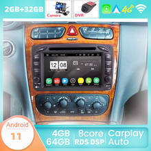 Radio con GPS para coche, reproductor con Android 11, DVD, estéreo, 2Din, Dsp, para Mercedes Benz CLK W209 W203 W208 W210 W463 Vito Viano 1998 1999 2000-2004 2024 - compra barato