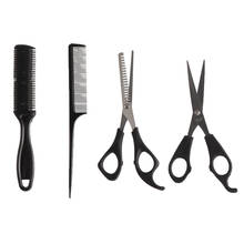 Conjunto de pente de cabeleireiro profissional, para salão de beleza, barbeiro, corte de cabelo, tesoura de desbaste, dentes lisos, ferramentas de estilo barbeiro, 4 unidades 2024 - compre barato
