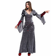 Gray Tight Adult Women Noblewoman Cosplay Female Halloween European Retro Queen Costumes Purim Stage Show Role Play Party Dress 2024 - buy cheap