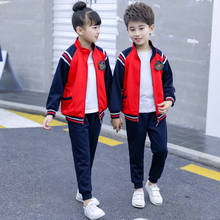 Crianças uniforme escolar 4 cores estilo britânico topos + calças meninos meninas coro classe wear algodão quente uniformes escolares do estudante coreano 2024 - compre barato