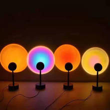 Atmosfera led luz da noite arco-íris pôr do sol lâmpada do projetor para casa coffe loja fundo decoração da parede usb operar lâmpada de mesa
