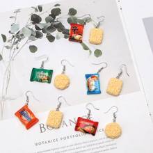 Funny Instant Noodle Chili Simulation Food Drop Earrings Women Fashion Jewelry  2024 - buy cheap