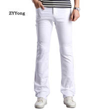 ZYYong Spring New Flared Pants Men's Business Casual Slim Bootcut Flared  White  Brown Khaki  Black Men Trousers Size28-38 2024 - buy cheap