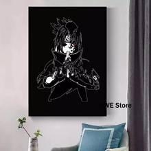 Arte da parede lona preto e branco sasuke uchiha sasuke uchiha impressão pintura cartaz moderno sala de estar imagem casa decoração 2024 - compre barato