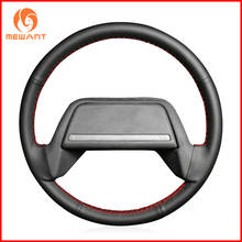 MEWANT Black Genuine Leather Car Steering Wheel Cover for Lada 2008 2009 2010 2011 2012 2013 2014 2015 Accessories Parts 2024 - buy cheap