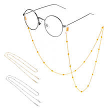 Correntes de óculos douradas 76cm, colar de óculos de sol para mulheres, óculos de leitura com miçangas, suporte de óculos, corda de pescoço 2024 - compre barato