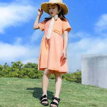 2021 Summer Plaid Big Girls Bohemian Dresses Fashion 100% Cotton Beach Dress Kids Little Girls Clothes Teenage Holiday Clothing 2024 - buy cheap