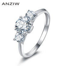ANZIW-anillos de plata de ley 925 con 3 piedras para mujer, anillos de compromiso, de boda y joyería, NSCD 2024 - compra barato