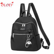 Mochila impermeable de tela Oxford para mujer, bolso escolar informal, de Color sólido, estilo Simple, Color negro, novedad de 2020 2024 - compra barato