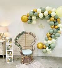 Kit de arco de guirnalda de globo verde aguacate para Baby Shower, conjunto de globos de látex de oro cromado, decoraciones para fiesta de cumpleaños, suministros para niños, 84 Uds. 2024 - compra barato