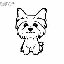Volkrays Personality Car Sticker Yorkie Yorkshire Terrier Doggy Cute Fun Dog Accessories Vinyl Decal Black/Silver,15cm*9cm 2024 - buy cheap