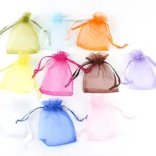 50pcs/lot 7x9cm 9x12cm Colorful Drawstring Organza Bags Jewelry Packaging Bags Wedding Party Decoration Gift Bags Candy Pouches 2024 - buy cheap