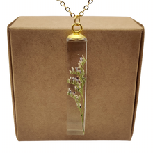 Colar transparente dourado com pingente, colar com flores reais, boho, resina, para amantes da moda 2024 - compre barato