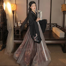 De las mujeres trajes Hanfu vestido tradicional chino ropa traje bordado estilo antiguo popular puesta en escena de danza 2024 - compra barato