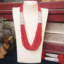 TNL362 Tibetan Yak Bone Hand Hollow Carved Flower Necklace Ethnic BOHO Necklace Multi Strands 2024 - buy cheap