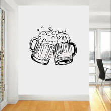 Beer Pub Bar Decoration Wall Sticker Glass Beer Cup Vinyl DIY Wall Decal Removable Self Adhesive Mural Modern Home Decor Y206 2024 - buy cheap