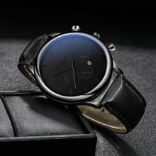 Blue Pointer 2019 New Casual Man Watch Leather Belt Quartz Fashion Mens Watch Male WriststWatch Clock Relogio Masculino 2024 - buy cheap
