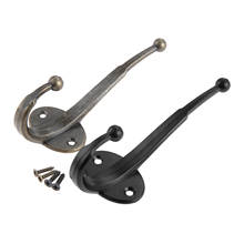 1Pc Antique Bronze/Black Door Hanger Hook Bathroom Wall Hanger Hats Bag Keychain Zinc Alloy Coat Wall Hooks with Screws 122*47mm 2024 - buy cheap