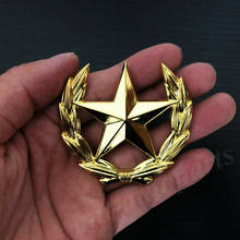 Adesivo emblema 3d para janela do carro, pentagrama dourado, estrela, pc, emblema da janela do porta-malas 2024 - compre barato