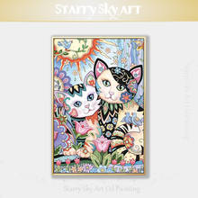 Special Design Artist Hand-painted High Quality Lucky Cat Oil Painting on Canvas Fashion Wall Artwork Lucky Cat Oil Painting 2024 - buy cheap