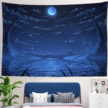 Night Starry Sky Moon Starry Tapestry Art Home Psychedelic Galaxy Hanging Wall Tapestry Hippie Retro Home Decor 2024 - buy cheap