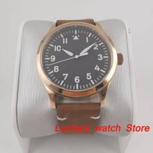 42 мм Мужские часы, чехол из розового золота, черный стерильный циферблат, белая Марка со светящимся дисплеем, сапфировое стекло, автоматический watch-CA50 2024 - купить недорого