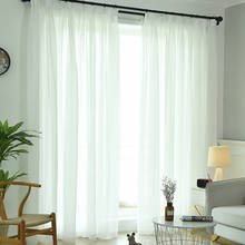 White Voile Curtains Solid Color Tulle Curtains for Living Room Window Screening Curtains Drape Panel Sheer Tulle for Bedroom 2024 - buy cheap