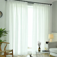 Cortinas brancas voile de cor sólida, cortinas de tule puro para sala de estar, cortinas para janela, painel de fundo para quarto 2024 - compre barato