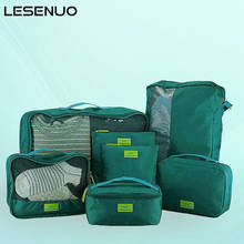Les01o conjunto de bolsas de viagem para homens, cubo de embalagem à prova d'água, portátil, para roupas, estojo organizador de bagagem feminino, acessórios 2024 - compre barato