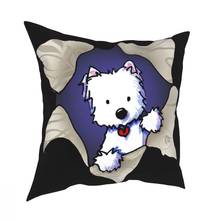 KiniArt Westie Blast Throw Pillow Cover Decorative Pillow West Highland White Terrier Dog Vintage Cushion Covers 2024 - buy cheap