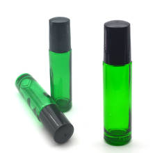 10pcs Empty Green 10ml Roller Thick Glass Perfume Vial Essential Oil 10cc Roll-On Ball Sample Bottle Free Shipping 2024 - buy cheap