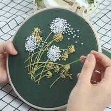 Kit de iniciación de bordado estampado con flores, plantas, patrón, tela de bordado, hilos de Color, herramientas 2024 - compra barato