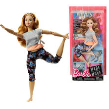 Brinquedo de ginástica barbie original, articulações, brinquedos de menina e boneca de moda, brinquedo educacional, presente de natal de menina 2024 - compre barato