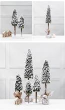 Mini árbol de Navidad con nieve que cae, ventana de Navidad, decoración de escena de Hotel 2024 - compra barato
